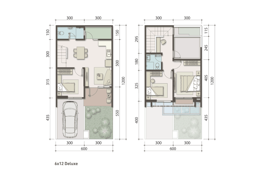 Denah layout Leonora Tipe 6x12 Hoek (Symphonia - Leonora) - foto utama