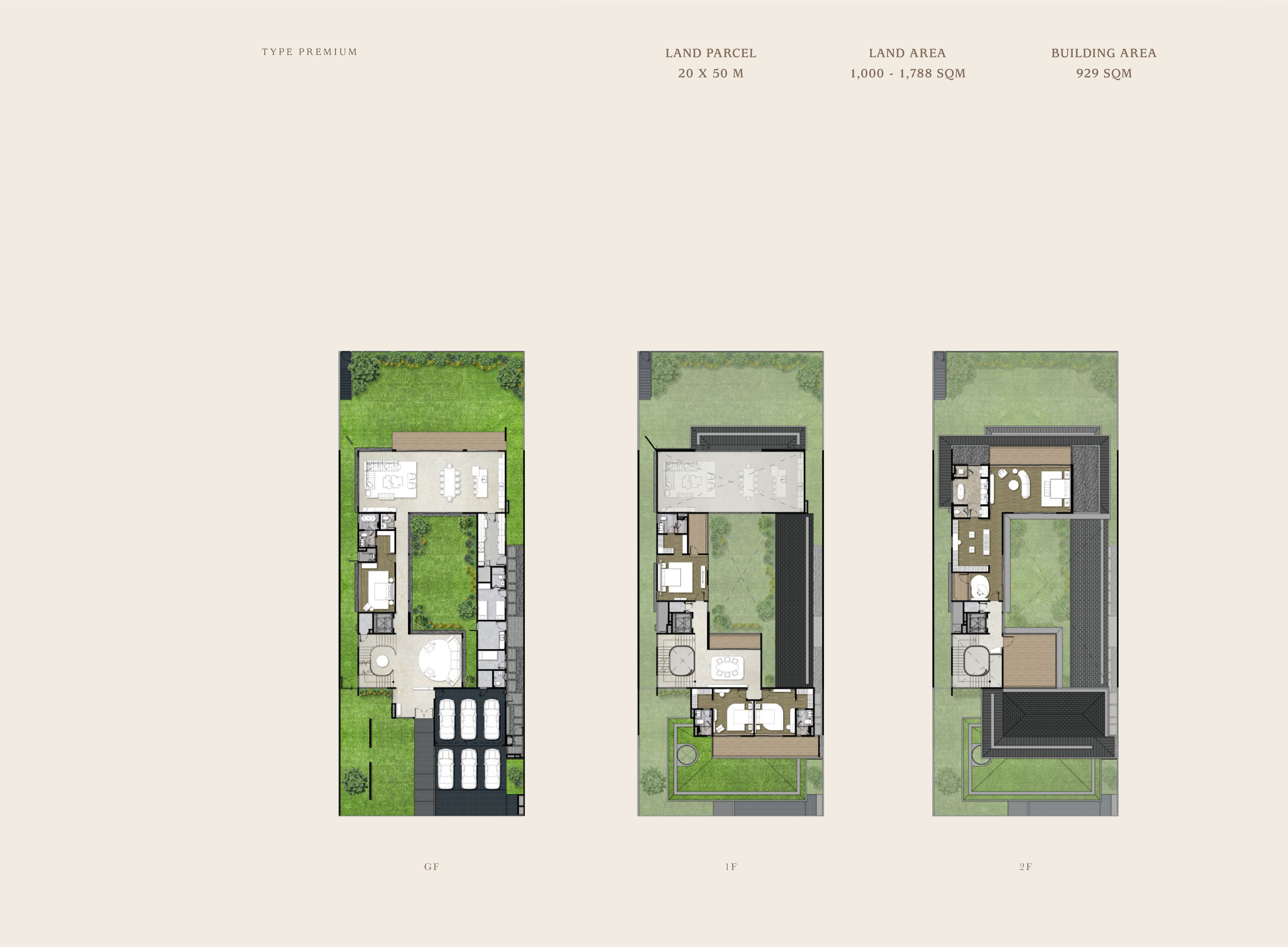 Denah layout NavaPark Tipe Premium 20x50 (Island Villa) - foto utama